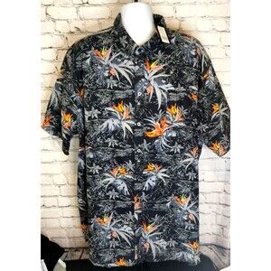D555 Mens Short Sleeve Hawaiian Organic Cotton Shirt King Big Plus Size 4XL